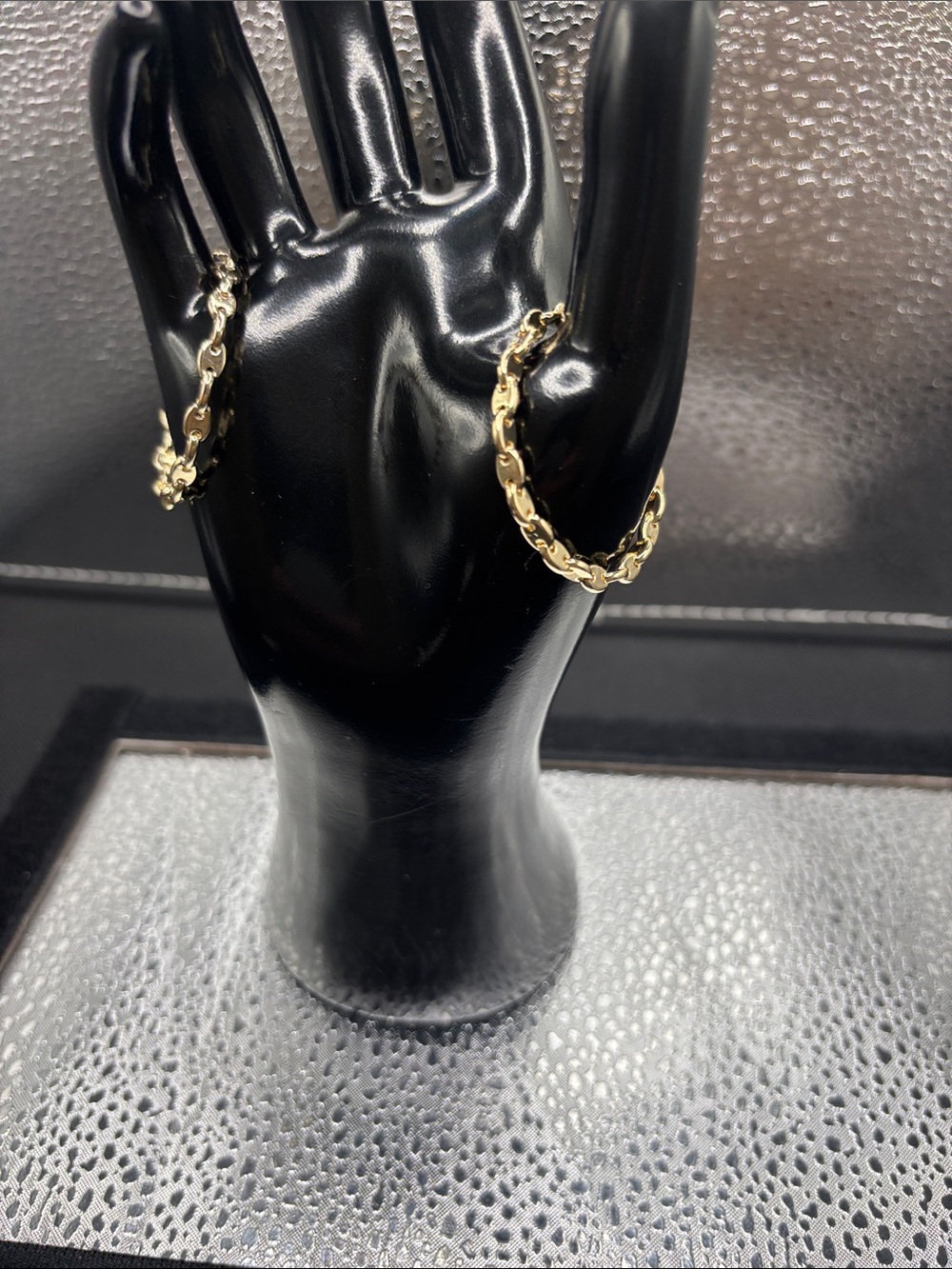 Elegant Gold Linked Hoop Earrings - Women's Jewelry